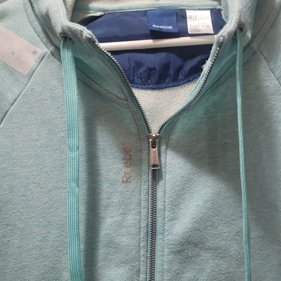 Reebok Light Blue with White Accent Zippered Hoodie M - Picture 2 of 6
